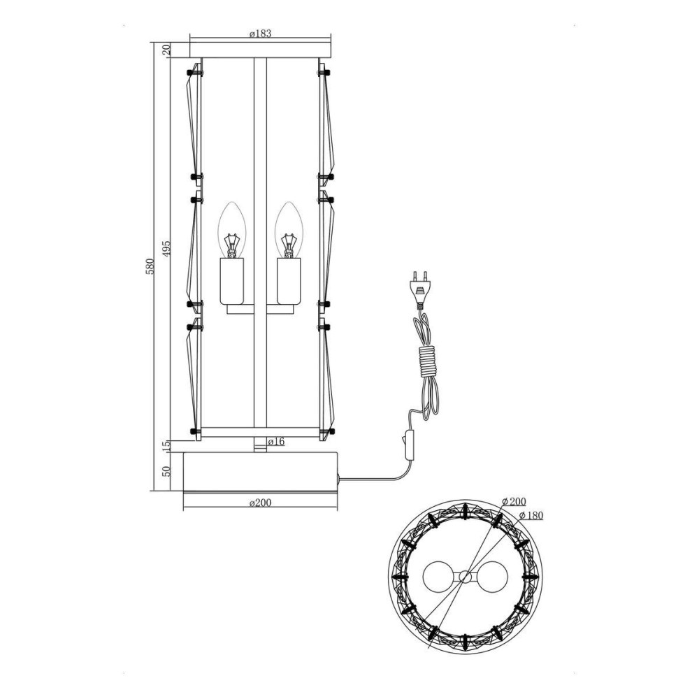 Интерьерная настольная лампа Puntes MOD043TL-02G