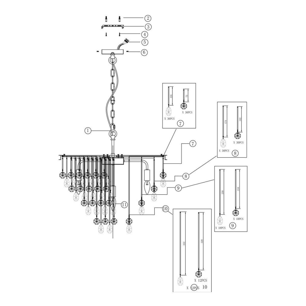 Подвесная люстра Linn MOD091PL-07CH