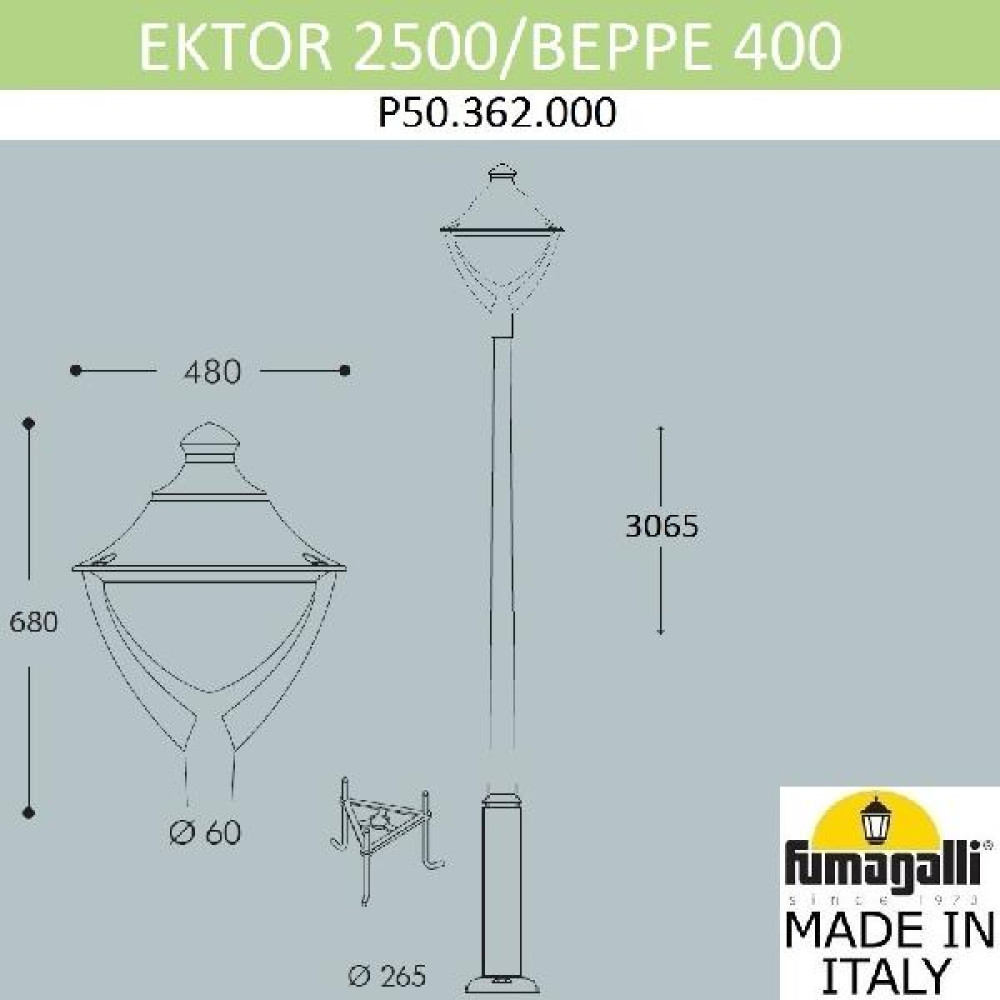Наземный фонарь Beppe P50.362.000.AXH27